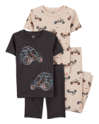 Boys 4-Piece Race Car 100% Snug Fit Cotton Pyjamas, image 1 of 4 slides