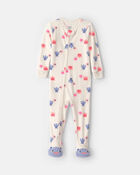 Baby Girl 1-Piece Monster 2-Way Zip DreamPlush Snug Fit Footed Pyjama - Cream, image 1 of 8 slides
