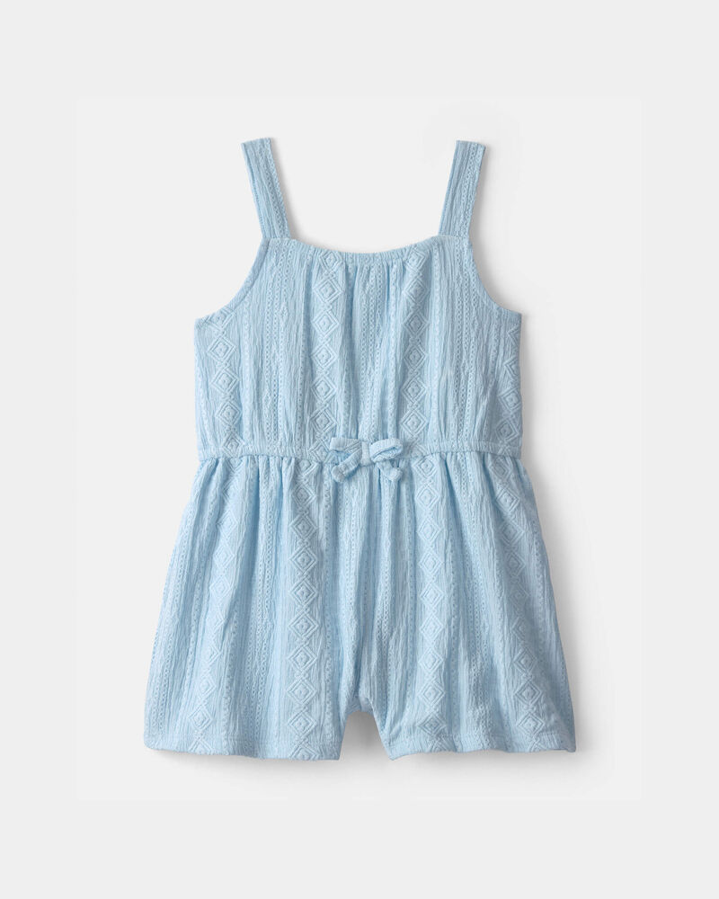 Toddler Girl Textured Romper - Light Blue, image 1 of 4 slides