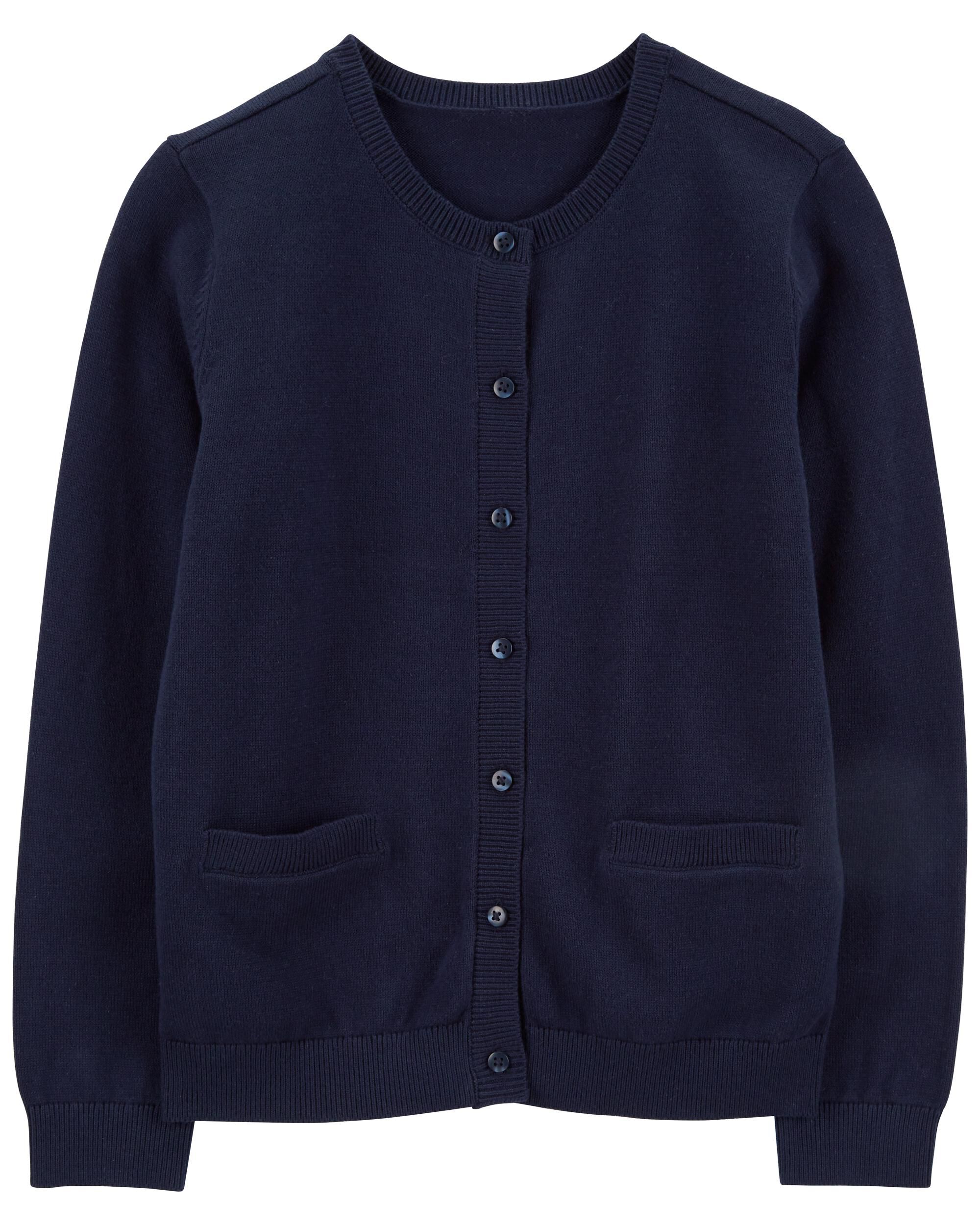 Navy Kid Knit Uniform Cardigan Carter s Oshkosh Canada