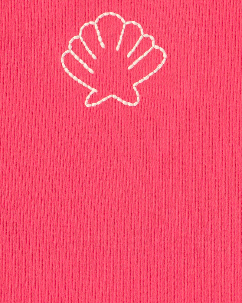 Toddler Girl Shell Ribbed Tank Top - Orange, image 2 of 3 slides