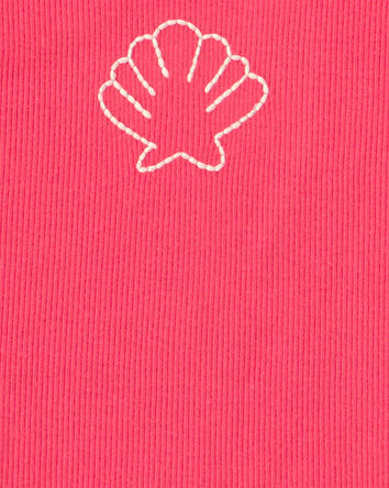 Toddler Girl Shell Ribbed Tank Top - Orange, 