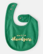 Baby St. Patricks Day Bib - Green, image 2 of 3 slides
