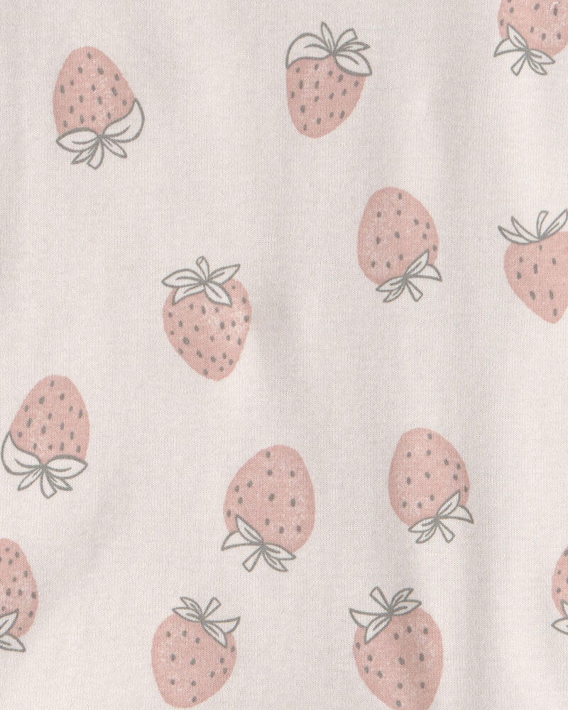 Girls 2-Piece Organic Cotton Pyjama in Strawberry-Print, image 3 of 4 slides