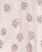 Girls 2-Piece Organic Cotton Pyjama in Strawberry-Print, image 3 of 4 slides