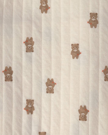 Baby 1pk Brown Bear Knit Blanket, 