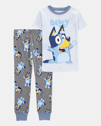 Tout-petit gar&ccedil;on - Pyjama 2 pi&egrave;ces en coton ajust&eacute; imprim&eacute; de Bluey - Bleu, 