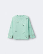 Toddler Boy Emotions Long Sleeve Relaxed Graphic Tee - Green, image 2 of 6 slides