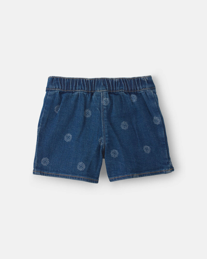 Toddler Girl Floral Denim Skort - Light Wash, image 3 of 5 slides