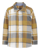 Kid Plaid Cotton Long-Sleeve Button-Down Shirt - Plaid, image 1 of 3 slides