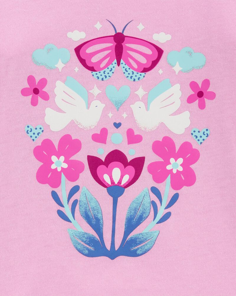 Toddler Butterfly-Print Long-Sleeve Shirt - Pink, image 2 of 3 slides