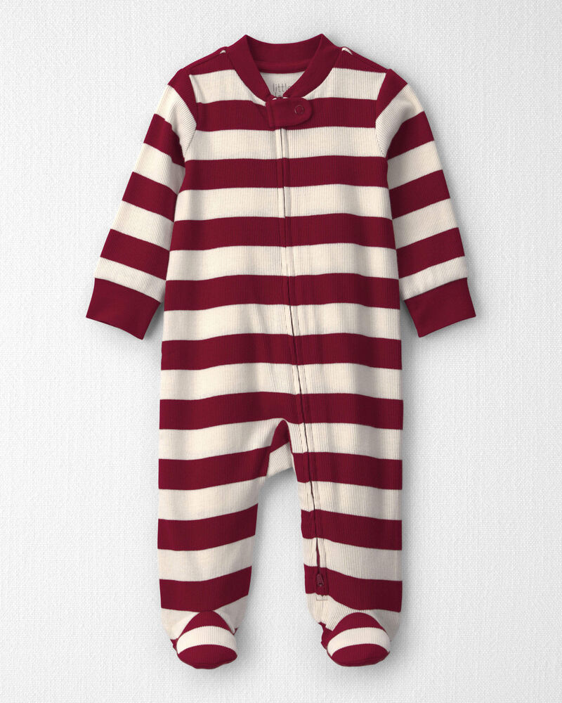 B&eacute;b&eacute; - Grenouill&egrave;re en tissu c&ocirc;tel&eacute; de coton biologique &agrave; rayures, image 1 sur 4 diapositives