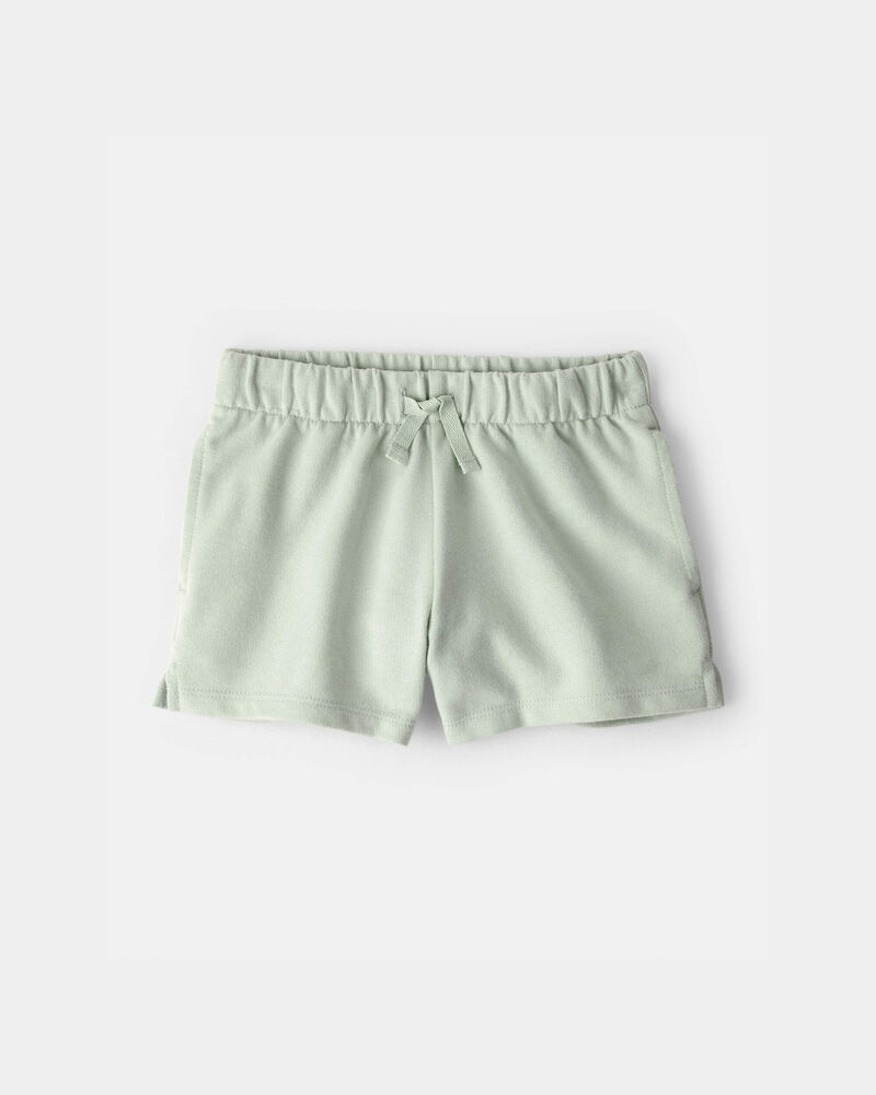 Toddler Girl French Terry Shorts - Green, image 1 of 4 slides