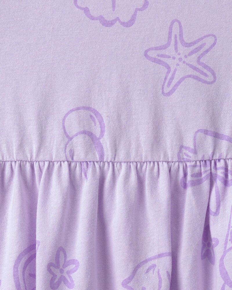 Tout-petit fille - Robe sans manches &agrave; motif vie marine - Mauve, image 4 sur 4 diapositives
