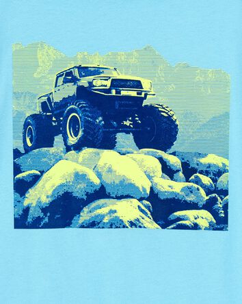 Kid Monster Truck Short-Sleeve Graphic Tee - Turquoise, 