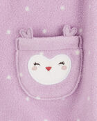 Baby Owl Hooded Zip-Up Fleece Jumpsuit, image 2 of 3 slides