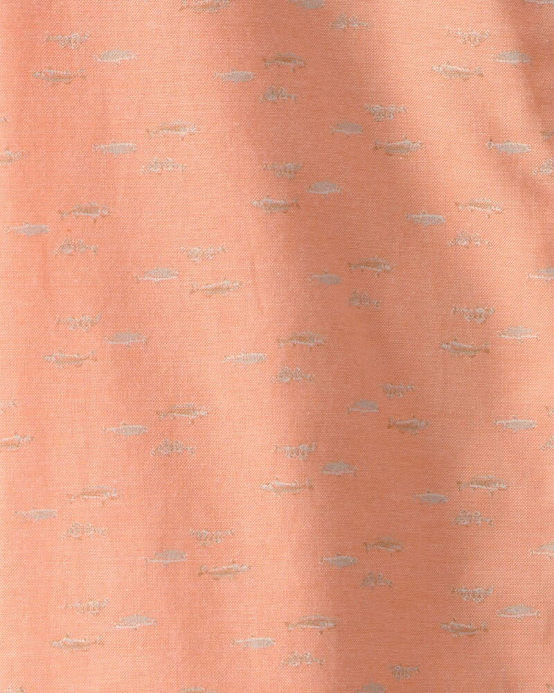 Gar&ccedil;ons - Chemise boutonn&eacute;e &agrave; manches courtes, motif poissons - Orange, image 2 sur 2 diapositives