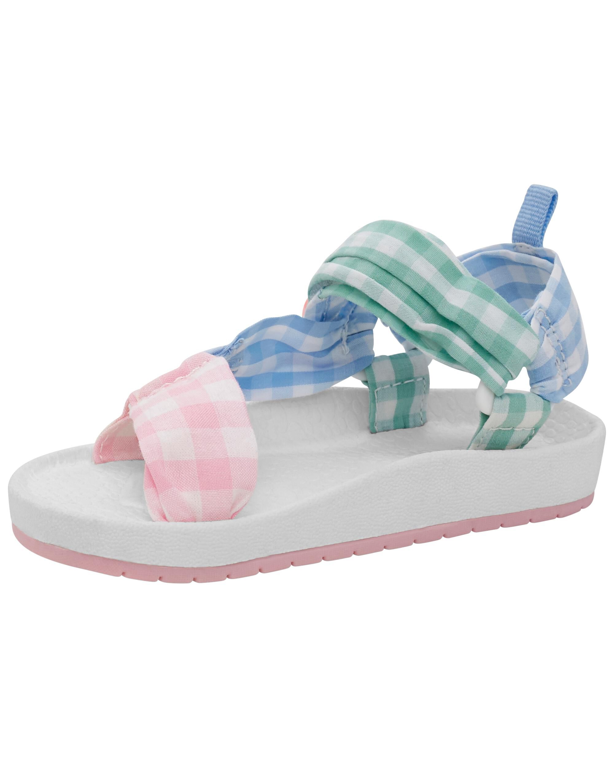 Pink shop gingham sandals