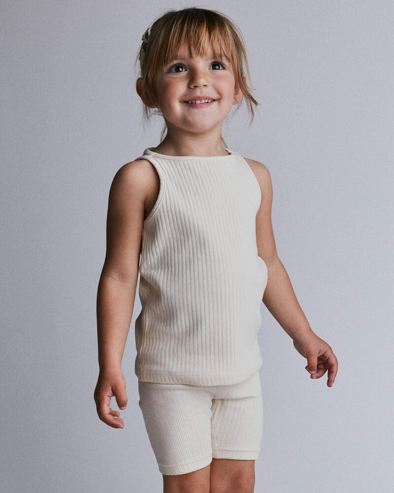 Toddler Girl Brooklyn Bike Shorts - Cream, image 5 of 10 slides