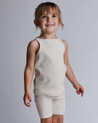 Toddler Girl Brooklyn Bike Shorts - Cream, image 5 of 10 slides