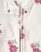 Baby Girl Floral Fleece Loose Fit Wearable Blanket - Cream, image 3 of 5 slides