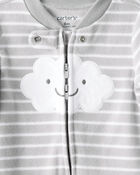 Baby Cloud Print Loose Fit Sleeper - Grey, image 3 of 5 slides