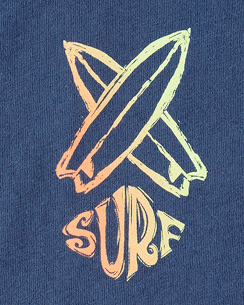 Kid Surfboard Graphic Surf Tank - Navy, image 2 of 3 slides