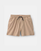 Boys Pull-On Active Shorts - Brown, image 1 of 4 slides