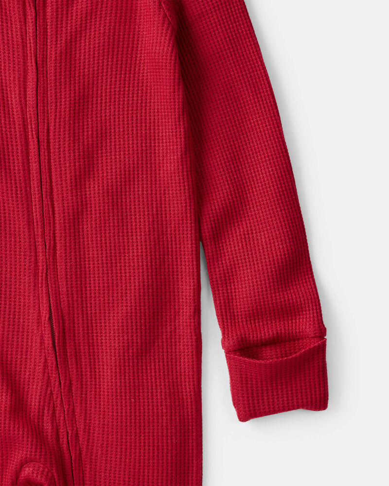 Baby Solid Print PurelySoft Long-Sleeve Sleeper- Red, image 2 of 7 slides