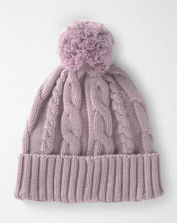 B&eacute;b&eacute; fille - Tuque en tricot torsad&eacute; de coton biologique, 