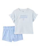 Toddler Ice Cream Print Loose Fit 2-Piece Pyjamas - Blue, image 1 of 4 slides