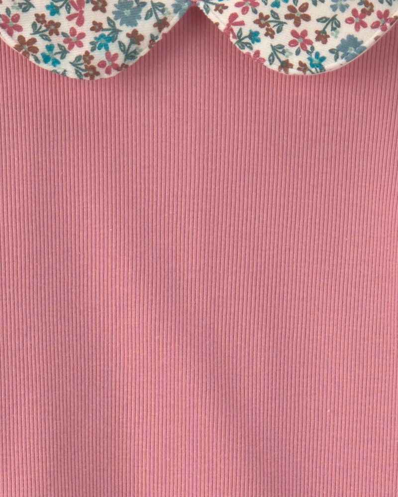 Girls 2-Piece Floral Fleece Long-Sleeve Top & Pant Set - Pink, image 3 of 5 slides
