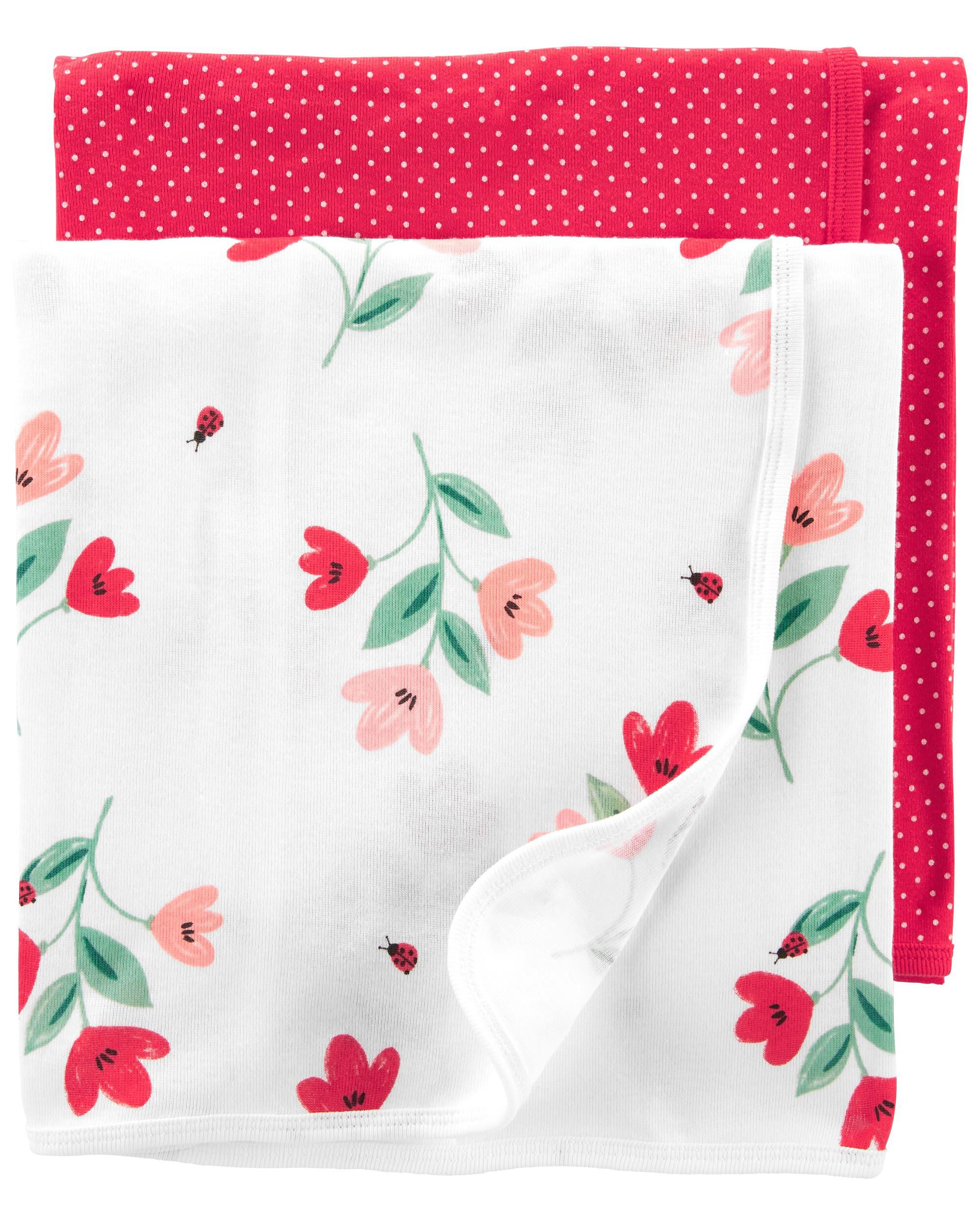 Multi 2 Pack Floral Receiving Blankets Carter s Oshkosh Canada