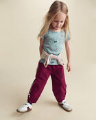 Toute-petite fille - Pantalon de jogging en popeline et boucle aux chevilles - Rouge, image 2 sur 6 diapositives