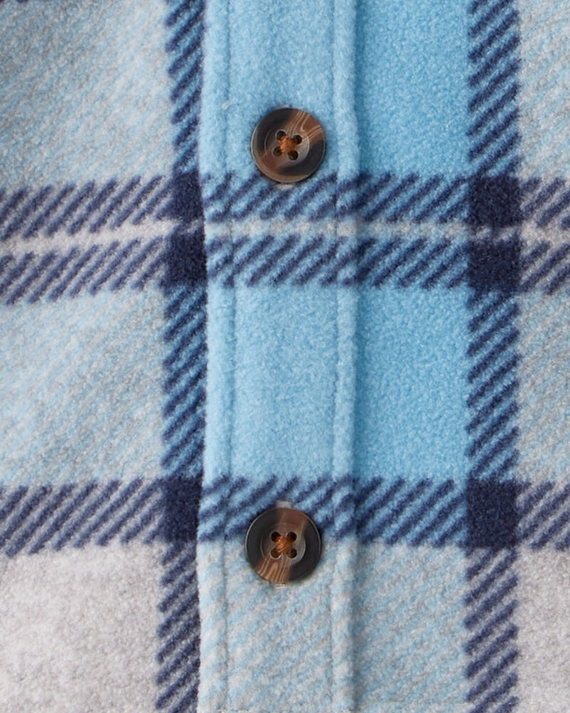 Baby Boy 3-Piece Plaid Shacket Outfit Set - Blue/Grey | Carter’s ...