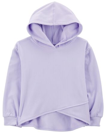 Kid Criss Cross Fleece Hoodie - Purple, 
