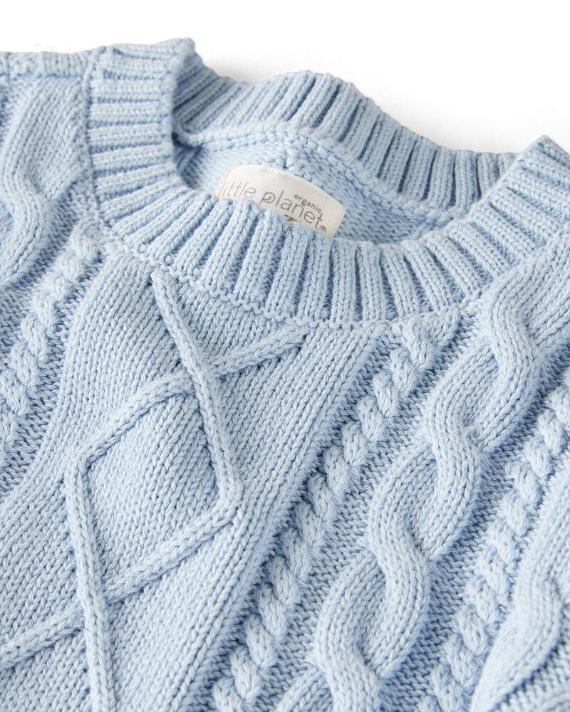 Toddler Organic Cotton Cable Knit Sweater, image 2 of 4 slides