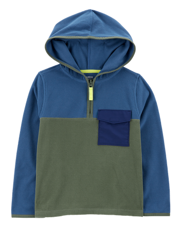 Kid Colour Block Fleece Pullover - Green, 