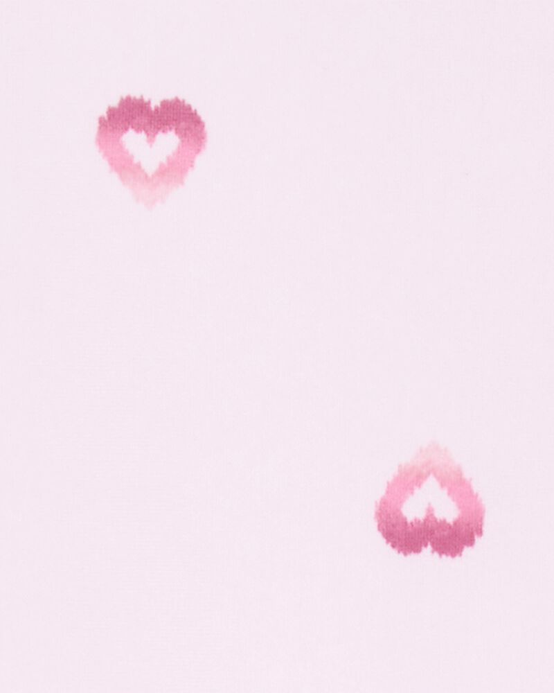 Toddler 1-Piece Heart-Print Long-Sleeve Rashguard Swimsuit - Pink, image 3 of 4 slides