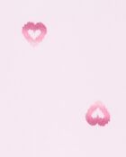 Toddler 1-Piece Heart-Print Long-Sleeve Rashguard Swimsuit - Pink, image 3 of 4 slides