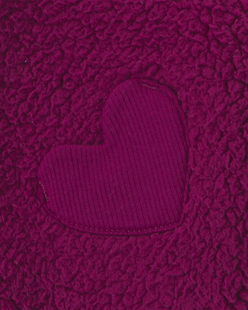 Baby Girl 3-Piece Polka Dot Sherpa Layering Set - Maroon, image 4 of 6 slides