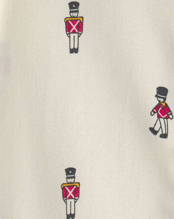 B&eacute;b&eacute; gar&ccedil;on - Cache-couche boutonn&eacute; manches longues &agrave; motif casse-noisette de No&euml;l - Blanc/Rouge/Noir, 
