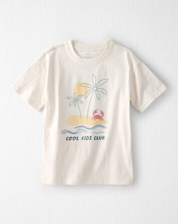 Kid Organic Cotton Tee in Beach Print, 