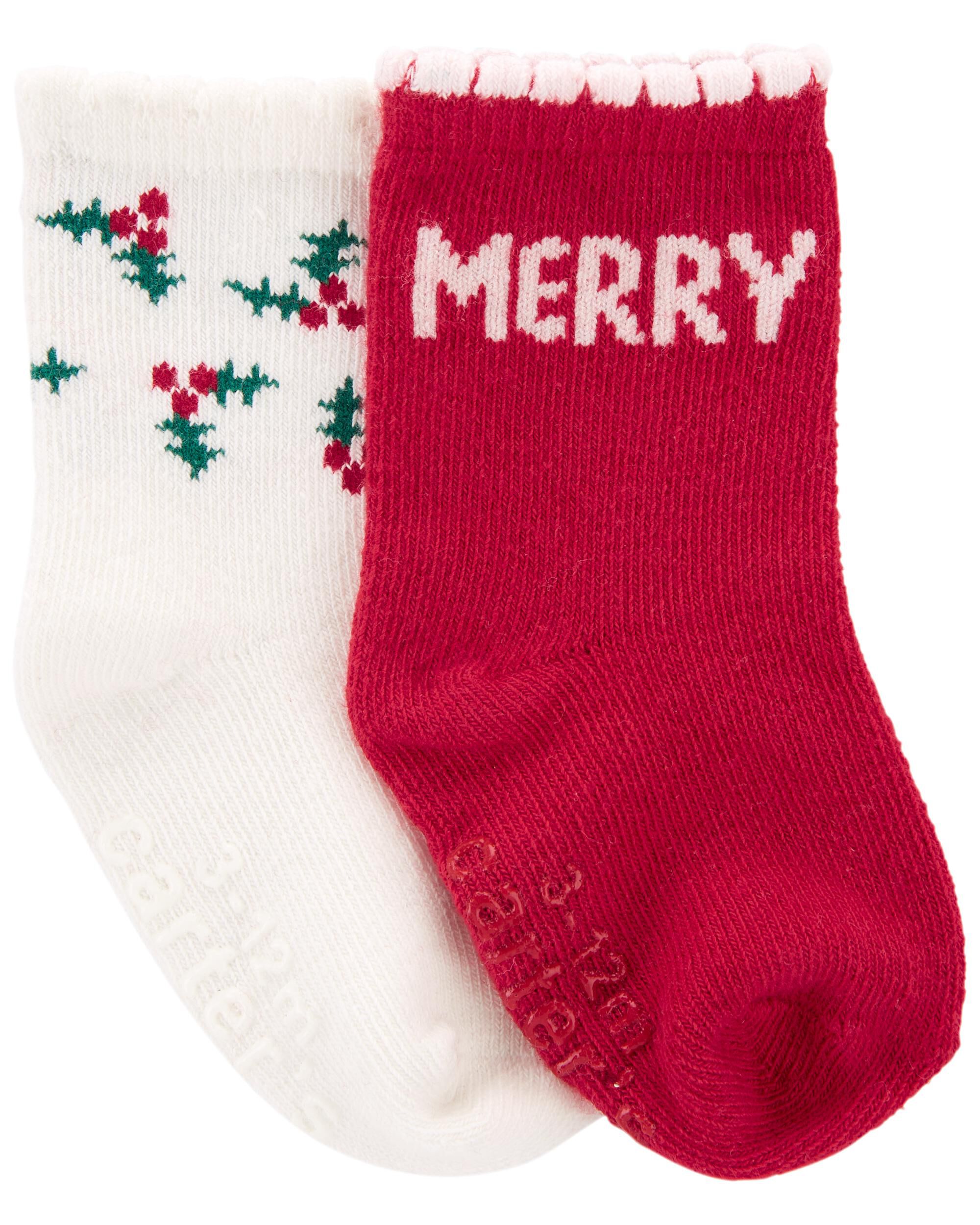 Baby Girls Baby 2 Pack Christmas Booties 0 3 Carter s