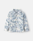 Boys Camo Fleece Long-Sleeve Button-Down Shirt &ndash; Grey/White, image 1 of 3 slides