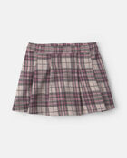 Toddler Girl 2-Piece 'Good Day' Plaid Fleece Sweatshirt & Skirt Set - Cream/Burgundy, image 2 of 5 slides