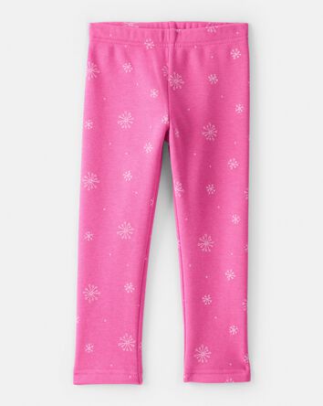 Toddler Girl Snowflake Pull-On Stretch Cozy Leggings - Pink, 