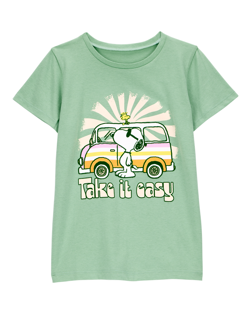 Kid Peanuts™ Snoopy Short-Sleeve Graphic Tee - Green, image 1 of 2 slides