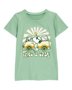 Kid Peanuts™ Snoopy Short-Sleeve Graphic Tee - Green, image 1 of 2 slides