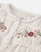 Toddler Girl Organic Cotton Embroidered Gauze Top, image 2 of 4 slides
